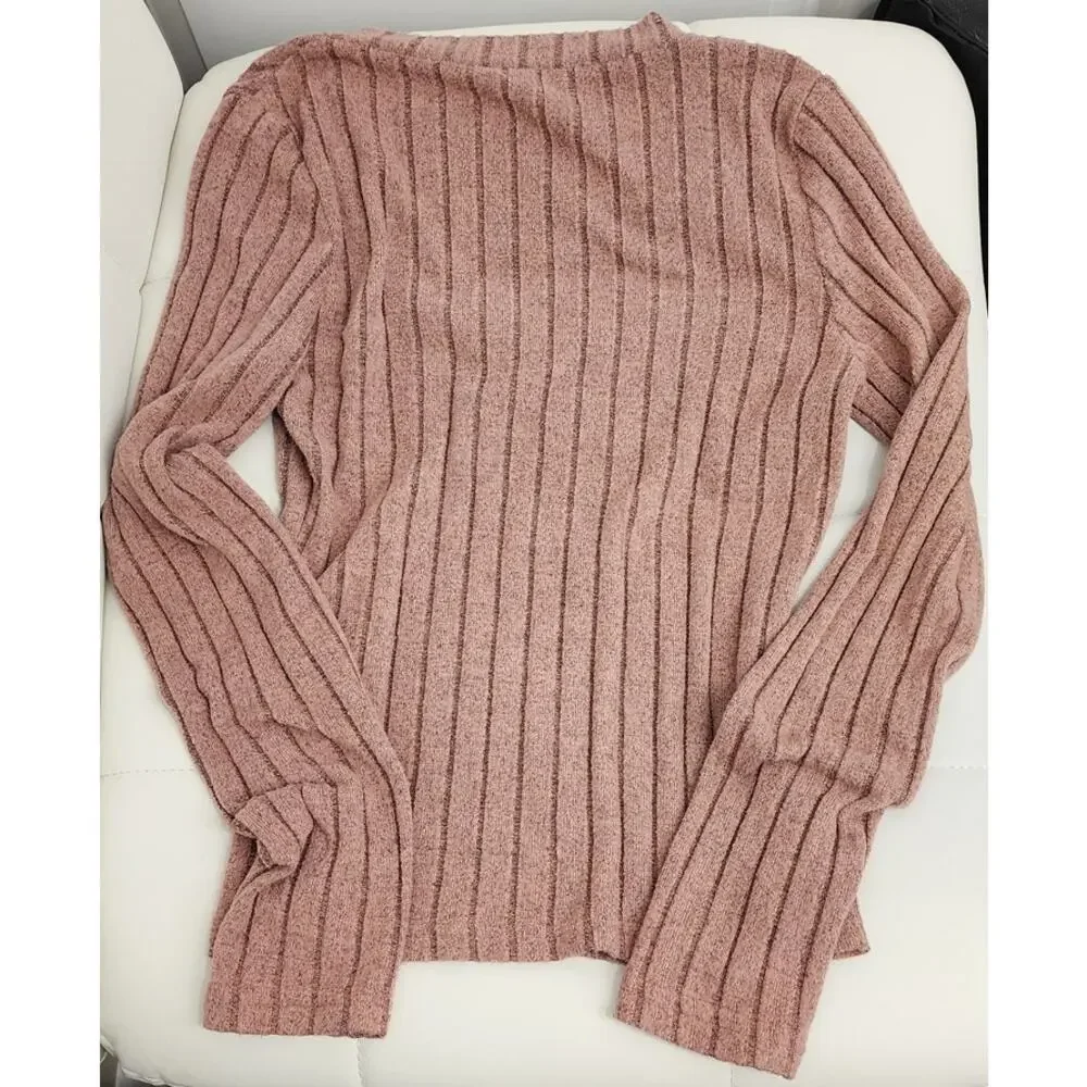 Y2K Soft Wide Ribbed V-Neck - M - Picture 4 of 4